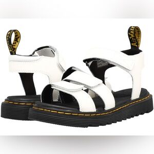 Dr. Martens White and Black Sandals with Chunky Sole